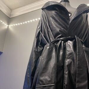 Vegan Leather Boo Hoo Trench sz 16 Plus Size